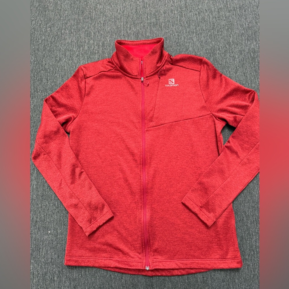 Salomon Vibrant Red Performance zip up Jacket men’s medium great winter gear